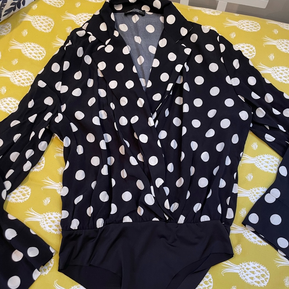 !Very Cute, Very Chic Zara Polkadot, Bodysuit Blouse!